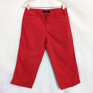 LRL Ralph Lauren Jeans Co Red Cotton Midcalf Chino Capri Womens Size 2P